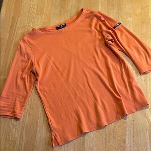 Polo by Ralph Lauren Orange Boatneck 3/4 Short-Sleeve Top